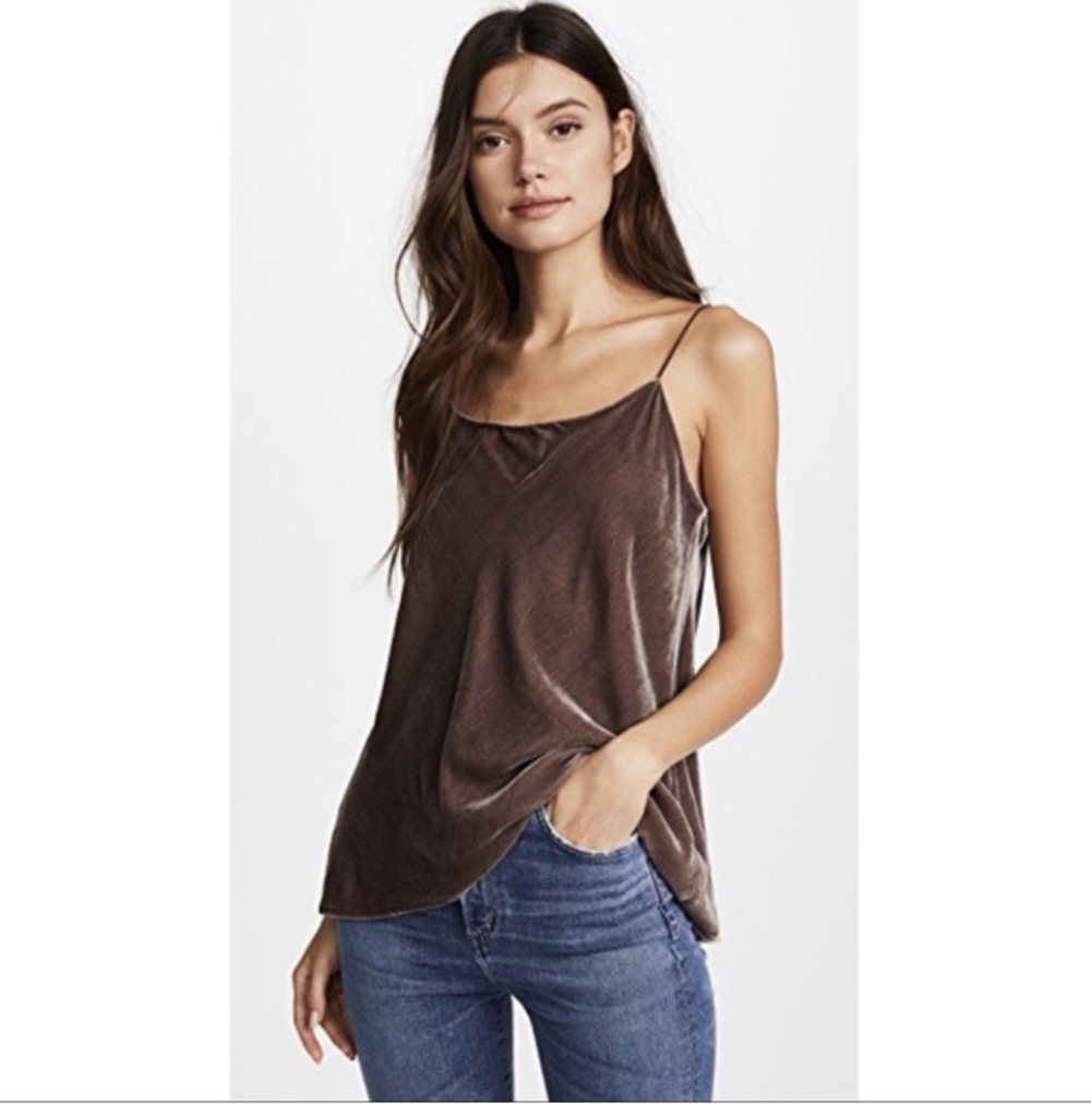 Vince Dusty Purple Velvet Cami Spaghetti Strap Tank Size L